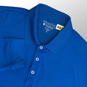 Coolibar Blue Men's XLBright Blue Long Sleeve Weekend Polo UPF50+ Sun Protection